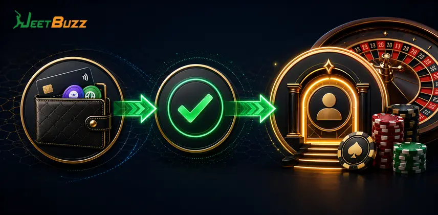 deposit ওয়ালেট, পেমেন্ট কার্ড, নিশ্চিতকরণ চিহ্ন ও ক্যাসিনো অ্যাকাউন্টের ধাপ